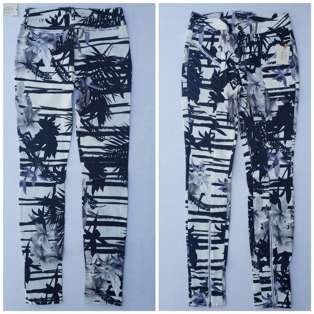 GUESS BY MARCIANO Floral Skinny Womens Jeans SZ 27